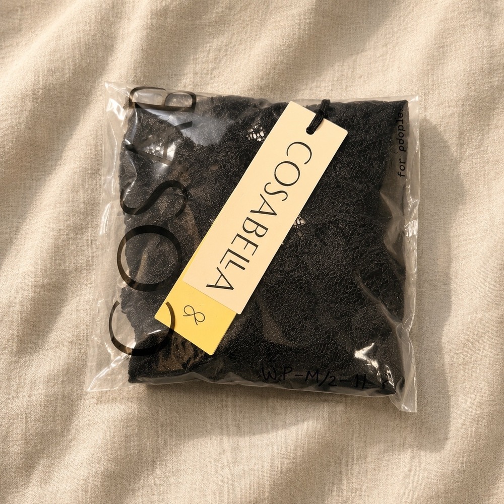 COSABELLA NSN Tie Brazilian Panty Black Lace Satin Bow / SIZE M/L - NWT - Picture 9 of 11